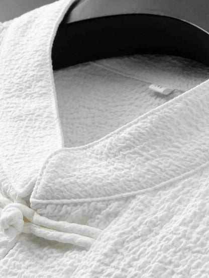 Men's Plus Size Button Up Short Sleeve Top and Pants Set