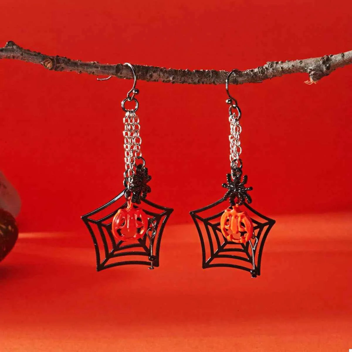 Halloween Spider Web Earrings
