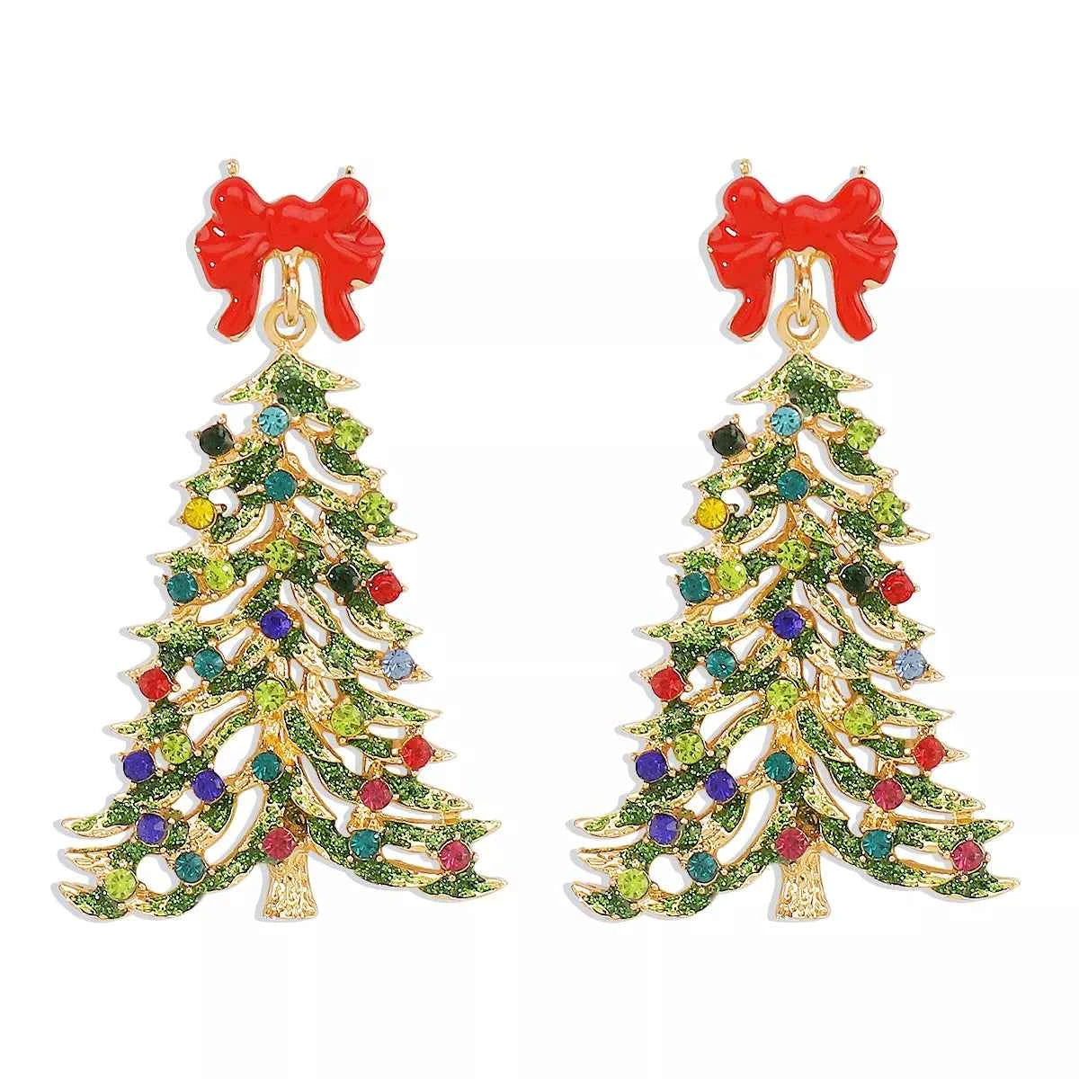 Christmas Tree Dangle Earrings