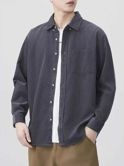 Men's Plus Size Button Up Long Sleeve Shirt