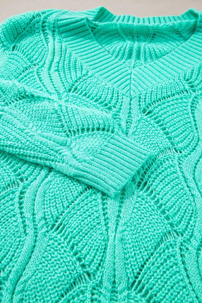 Elegant Texture V-Neck Knit Top