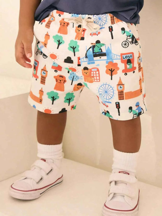 Children’s Printed Shorts with Pockets