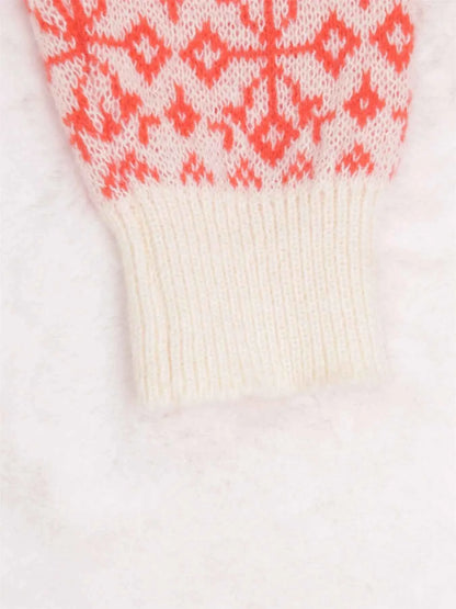 Contrast Ribbed hem Long Sleeve Sweater