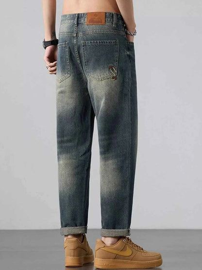 Men's Wash Straight Leg Jeans