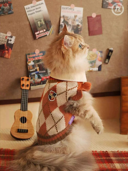Argyle Pattern Pet Sweater