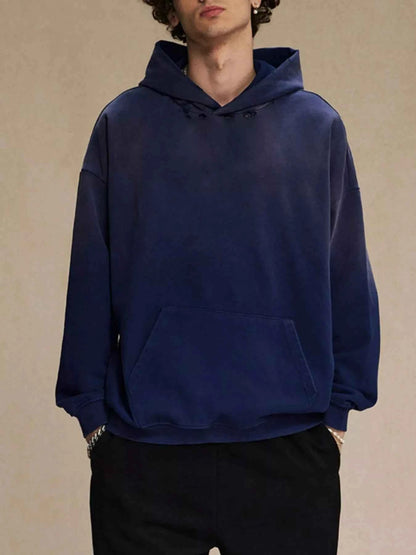 Men's Dropped Shoulder Hoodie with Kangaroo Pocket