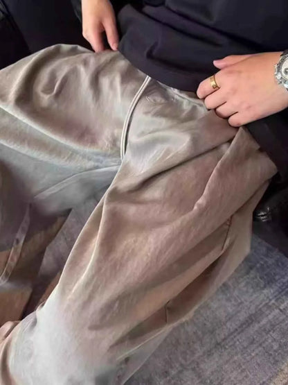 Men's Plus Size Relaxed Wide-Leg Drawstring Pants