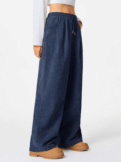 Drawstring Wide Leg Pants