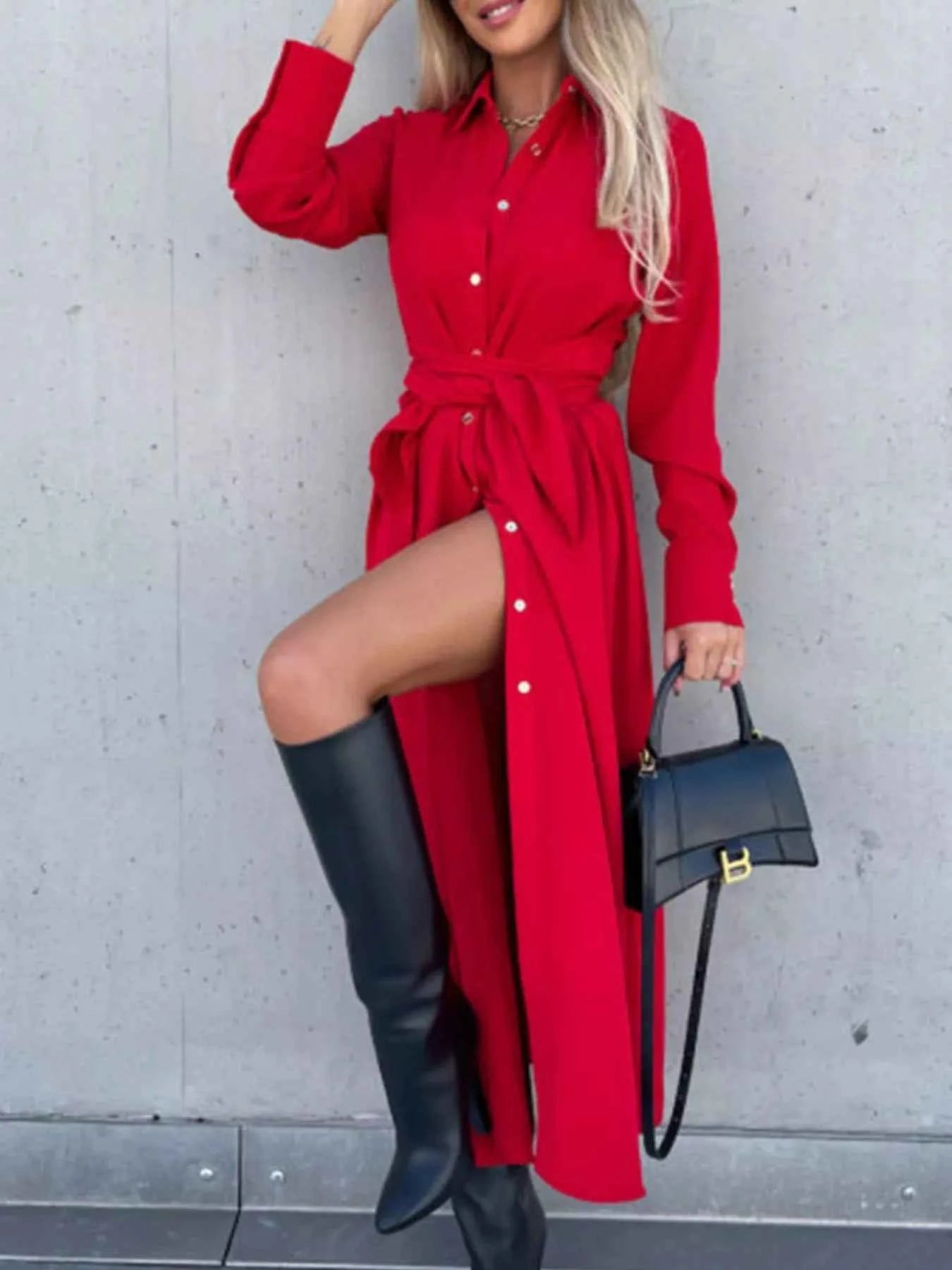 Full Size Button Front Shirt Dress Plus Size