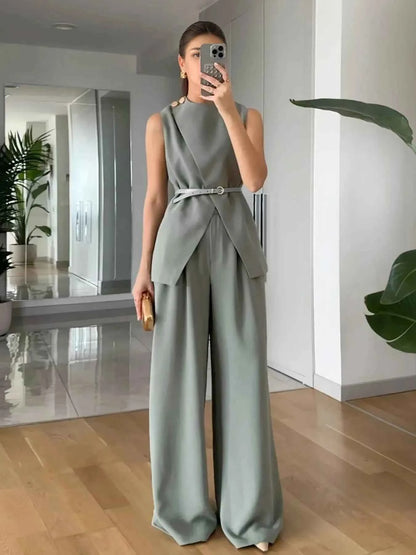 Sleeveless Top and Pants Set