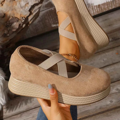 Crisscross Wedge Slip-Ons