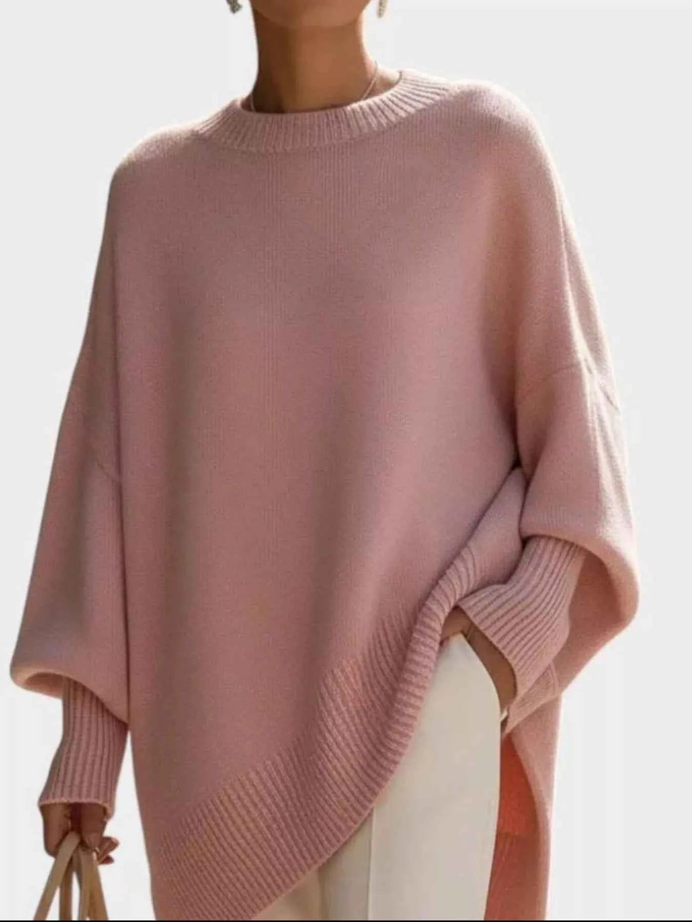 Oversized Batwing Sleeve Knit Sweater