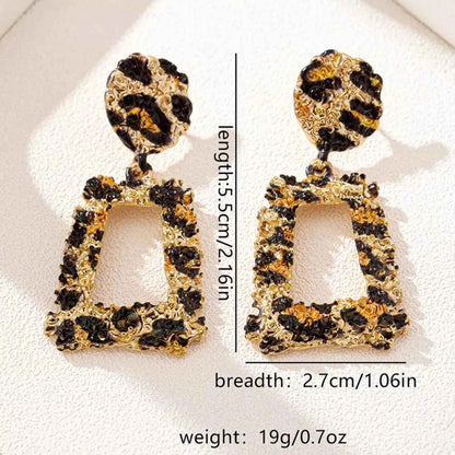 18K Gold-Plated Leopard Dangle Earrings