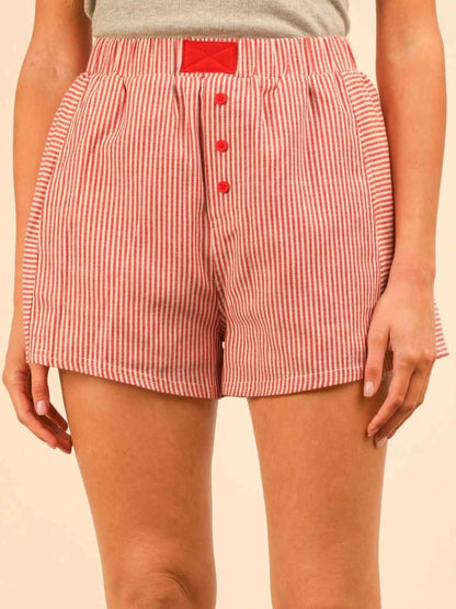 Striped High-Waist Shorts