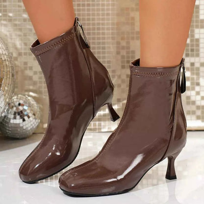 Round Toe Kitten Heels Boots