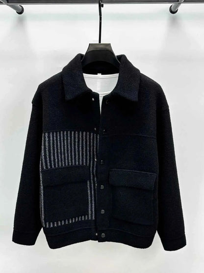 Men's Plus Size Button Up Long Sleeve Jacket