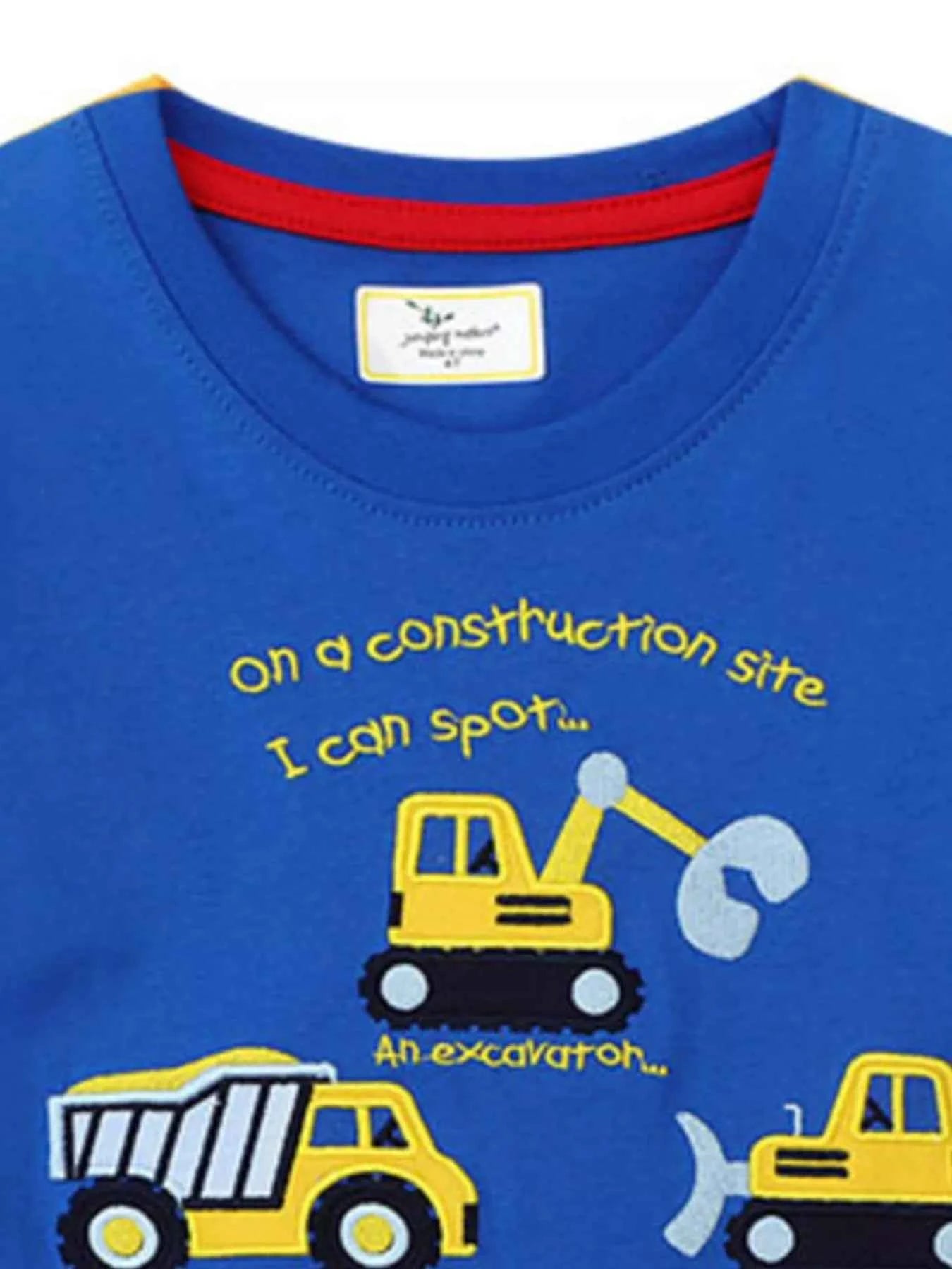 Children's Construction Vehicles Crew Neck T-Shirt