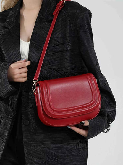 Elegant PU Leather Saddle Crossbody Bag