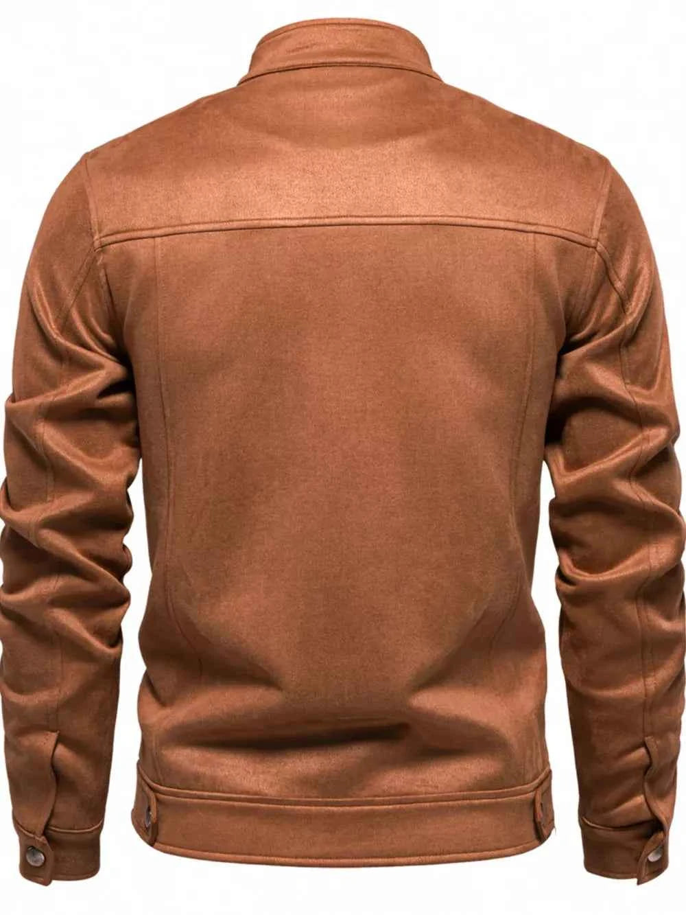 Men's Zip Up Long Sleeve Biker Jacket