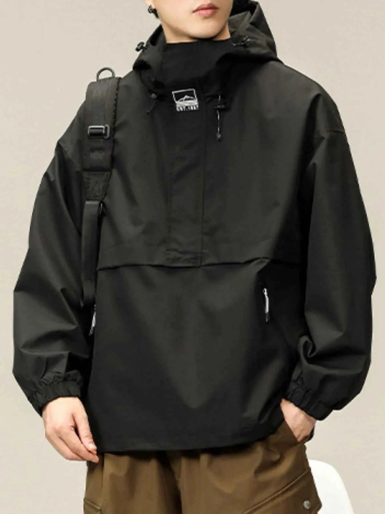 Men's Plus Size Long Sleeve Hooded Jacket
