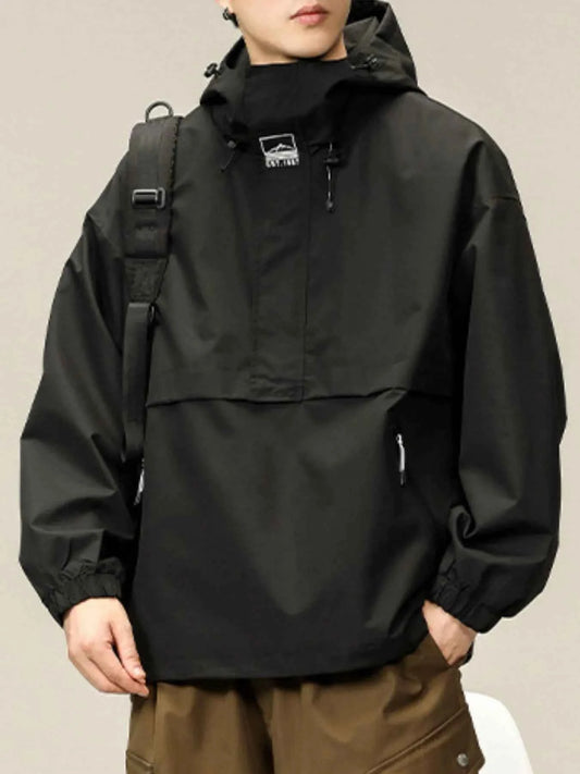 Men's Plus Size Long Sleeve Hooded Jacket
