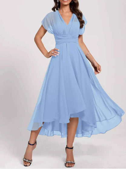 Ruched A-Line Midi Dress