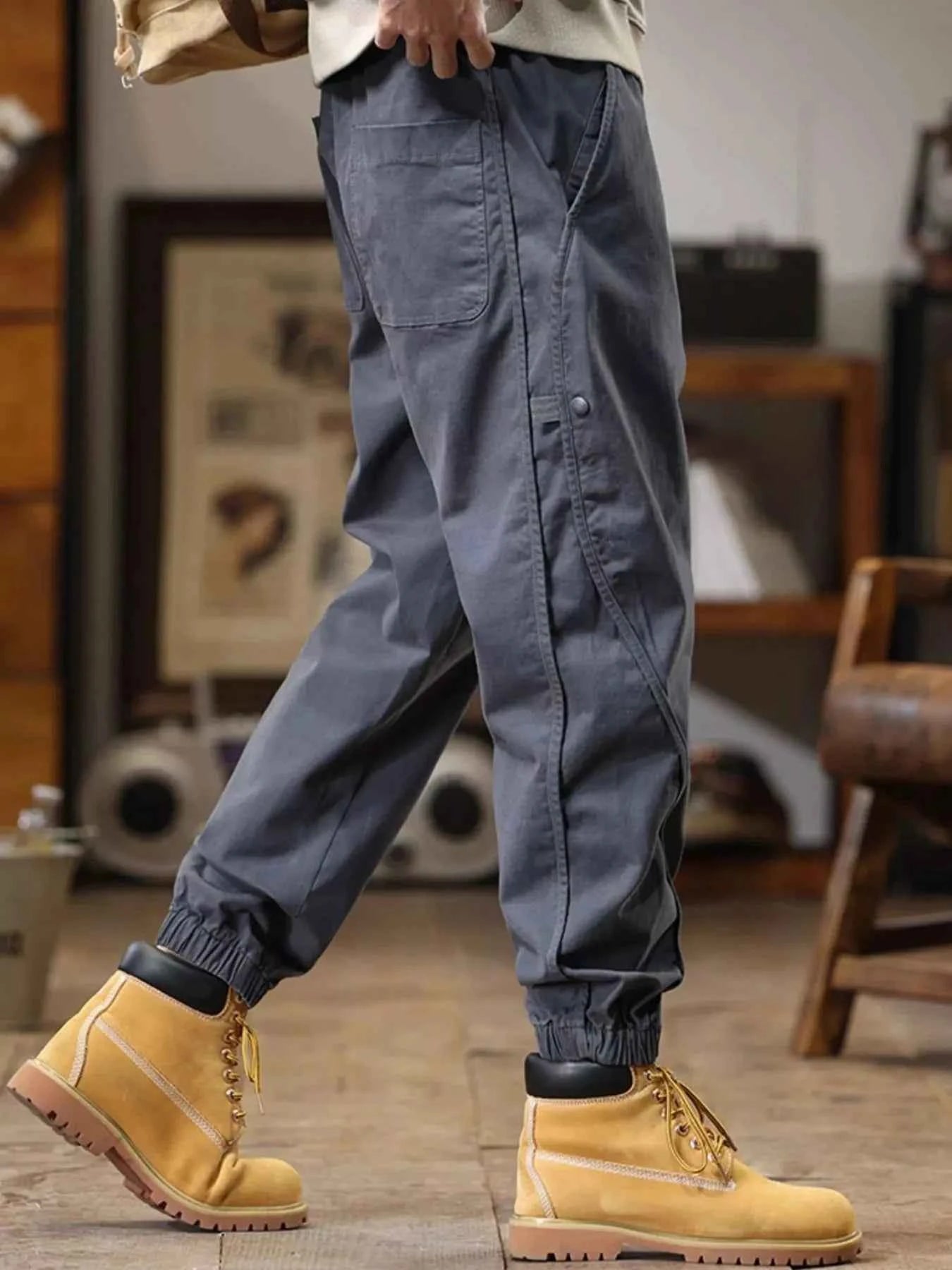 Men's Full Size Drawstring Jogger Pants with Elastic Cuffs Plus Size