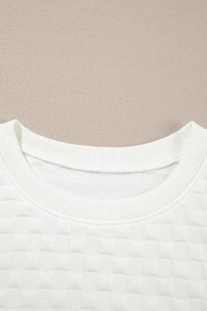 Checkered Texture Top and Shorts Set