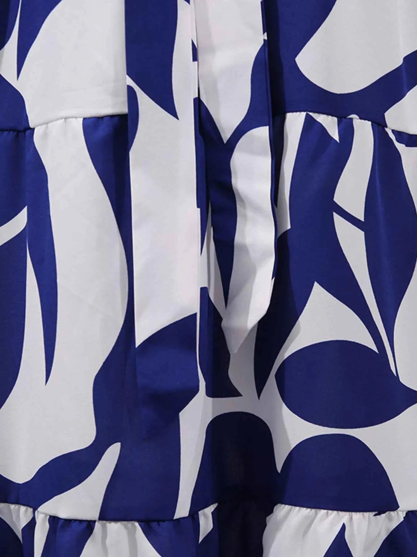 Off-Shoulder Cutout Leaf Print Maxi Dress