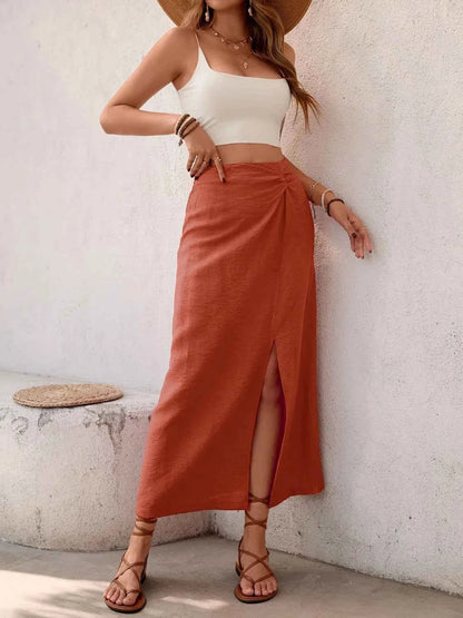 Slit Midi Skirt