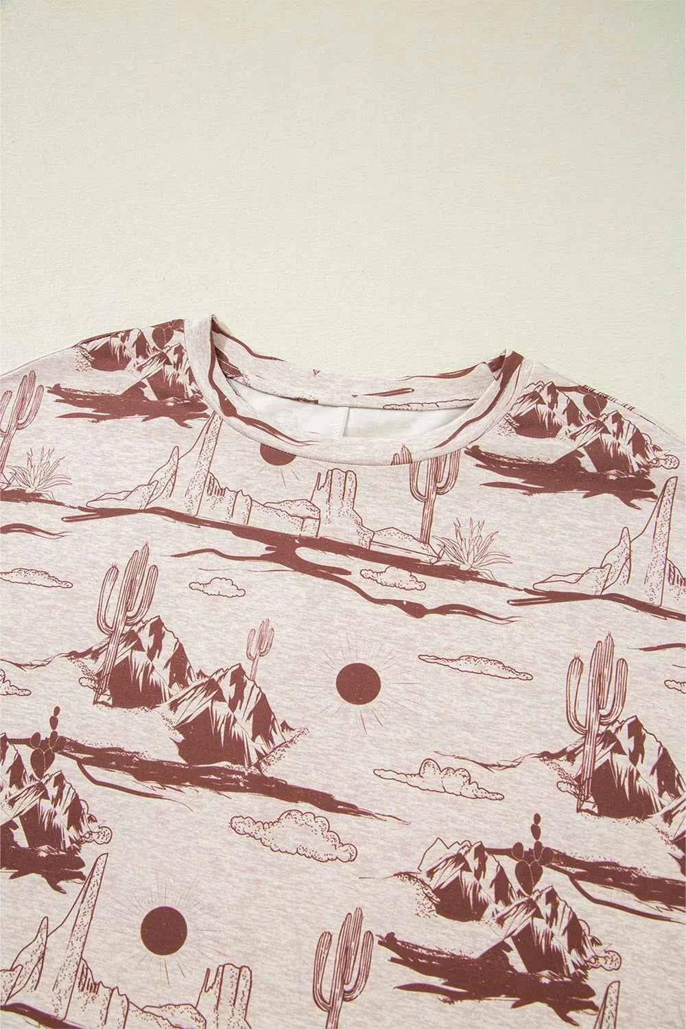 Printed Round Neck Short Sleeve T-Shirt