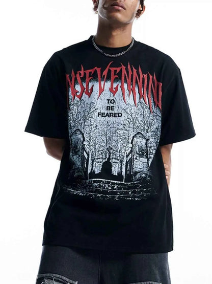 Men's Graphic Round Neck Short Sleeve T-Shirt