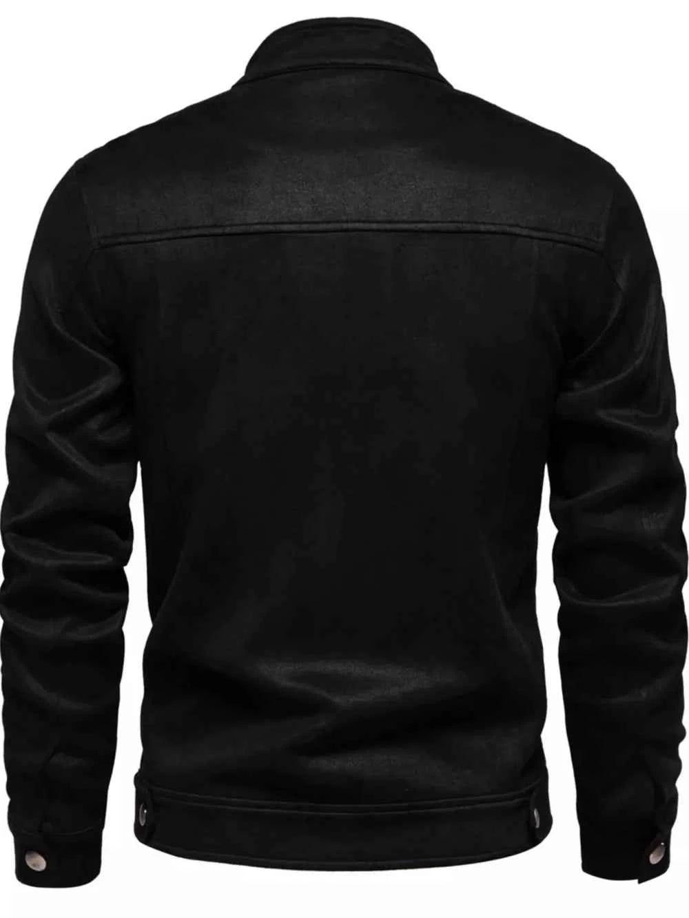 Men's Zip Up Long Sleeve Biker Jacket