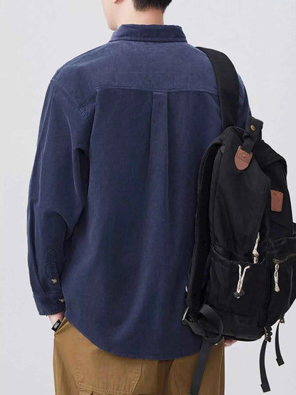 Men's Plus Size Button Up Long Sleeve Shirt