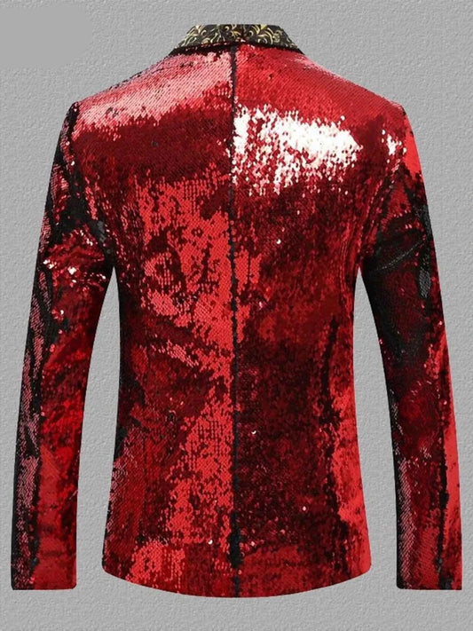 Men's Sequin Long Sleeve Blazer