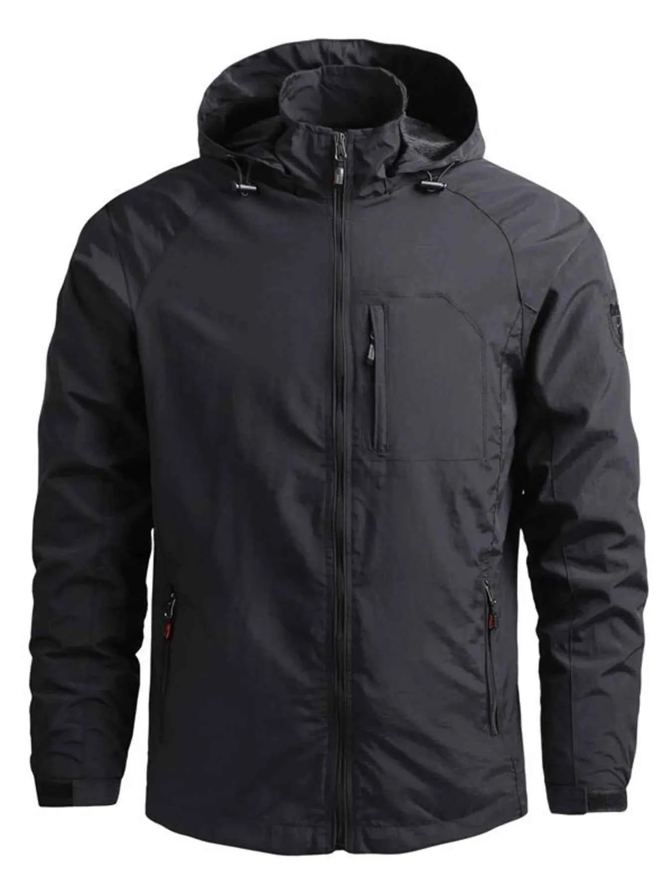 Men's Plus Size Tactical Hooded Softshell Jacket