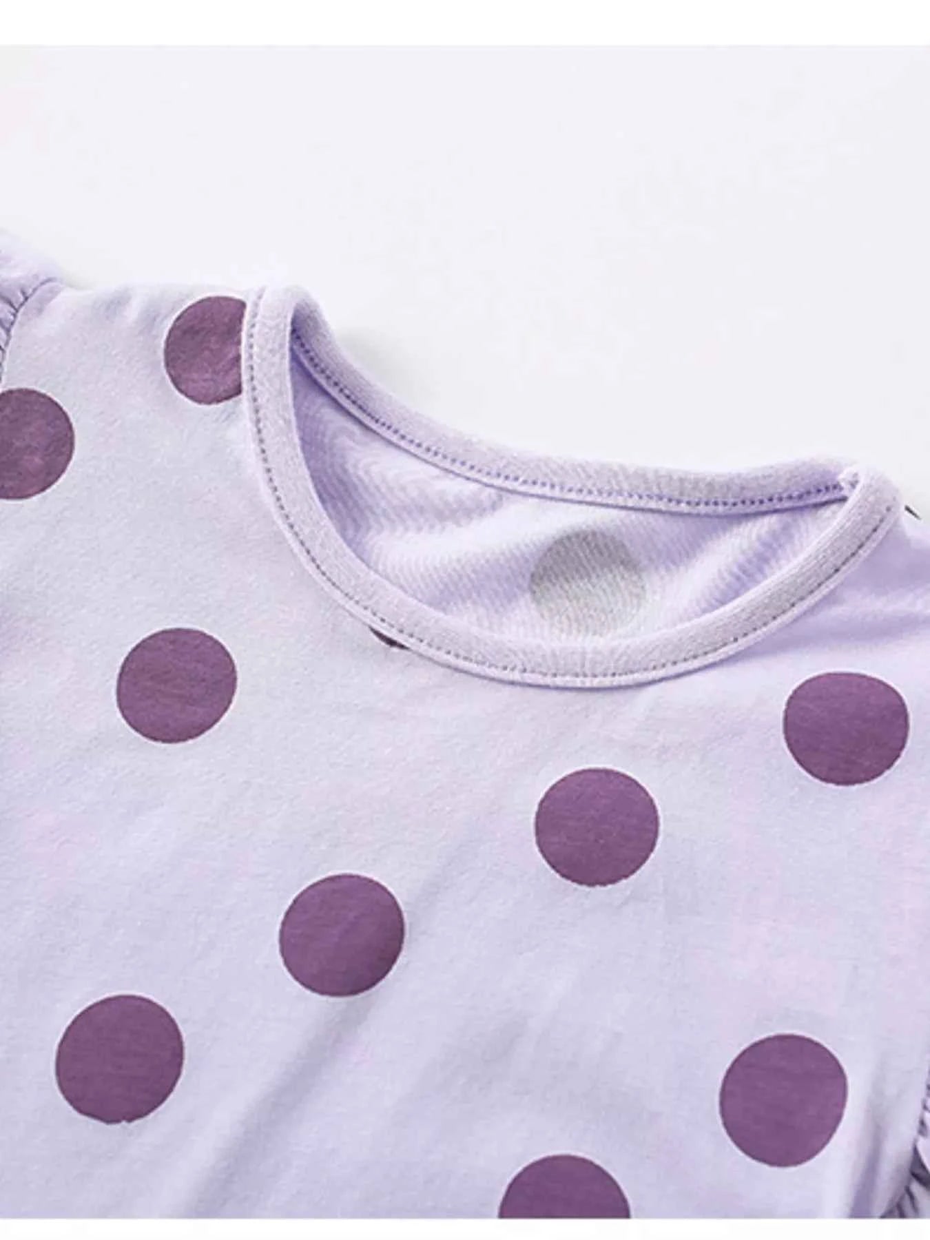 Children's Polka Dot Ruffle Sleeve Top & Shorts Set
