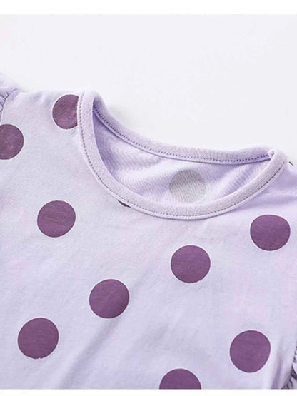 Children's Polka Dot Ruffle Sleeve Top & Shorts Set