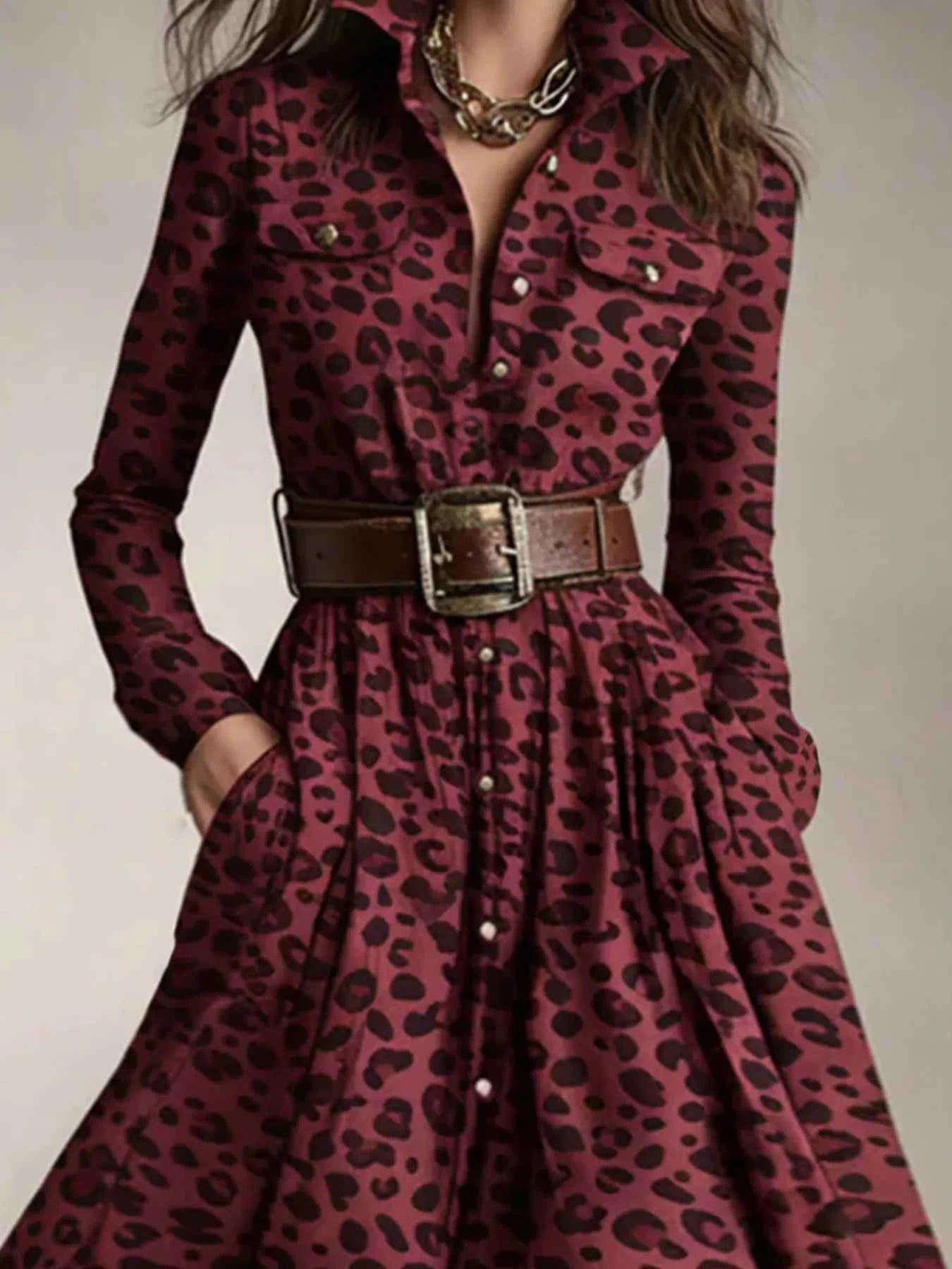 Plaid Button Front Maxi Shirt Dress