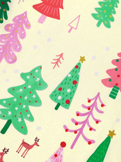 Children's Christmas Tree Print Pajama Set