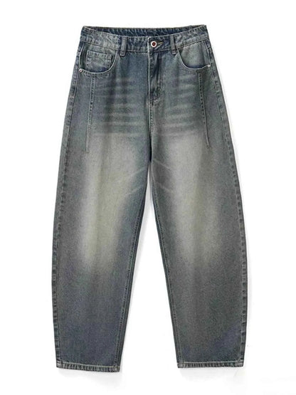 Men's Washed Wide Leg Relaxed Fit Jeans