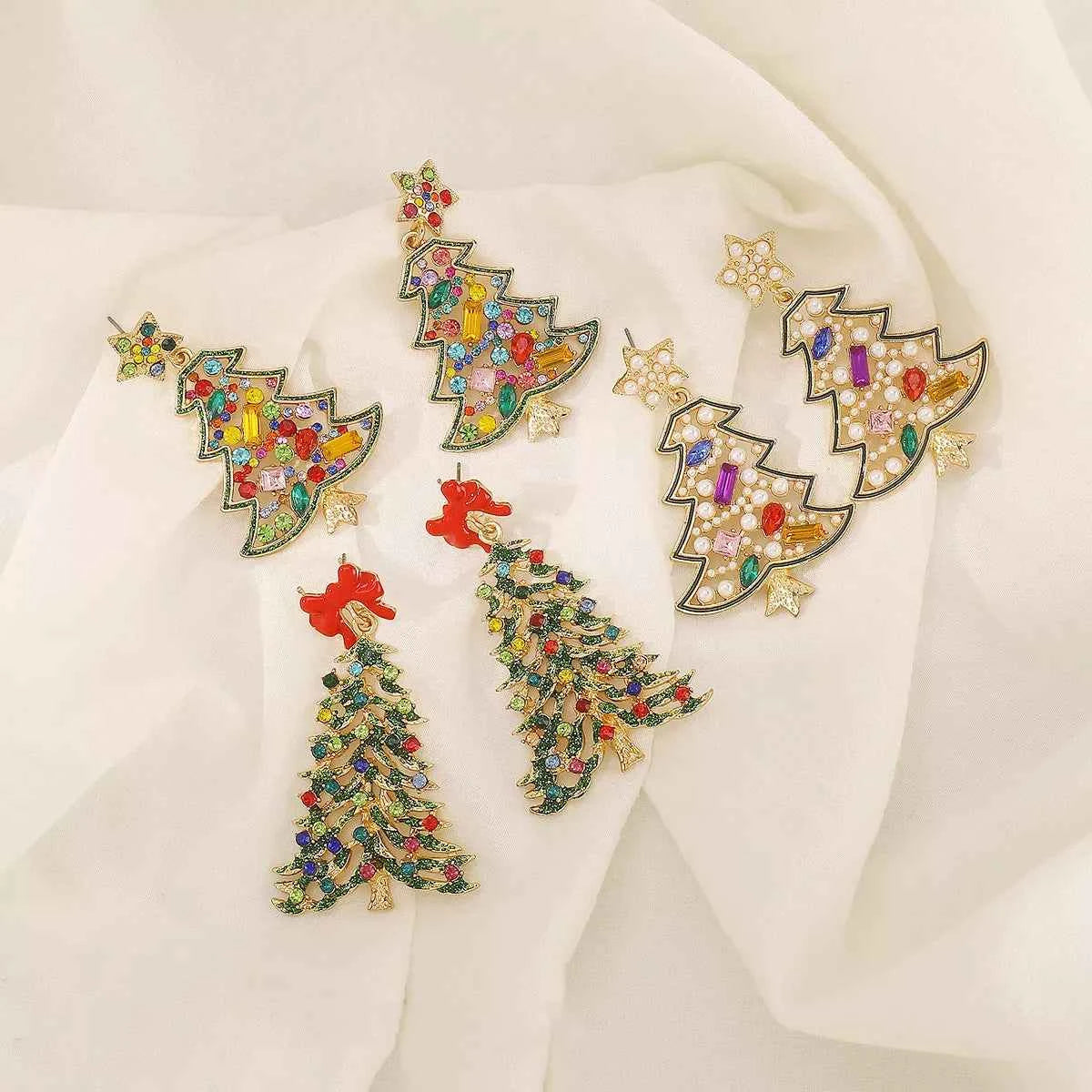 Christmas Tree Dangle Earrings