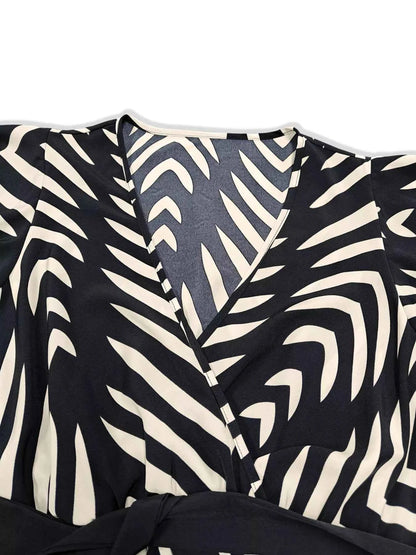 Plus Size Chevron Print Wrap Maxi Dress