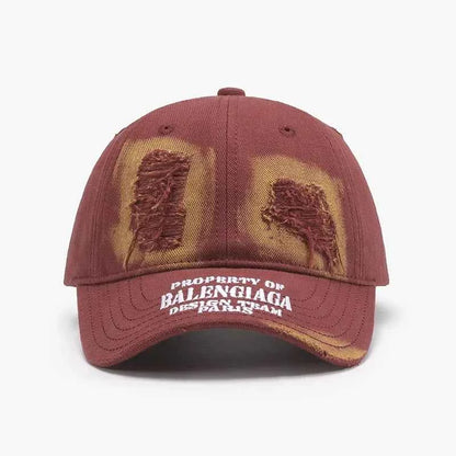 Distressed Letter Cotton Baseball Cap