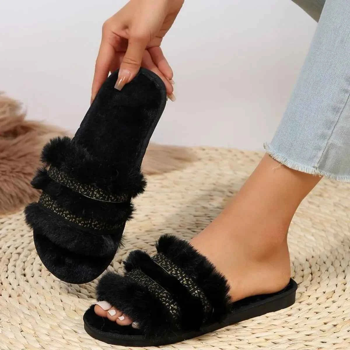 Open Toe Platform Slippers