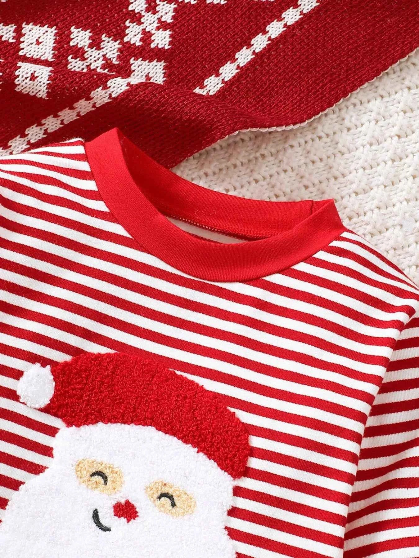 Children's Christmas Santa Striped Pajama Set