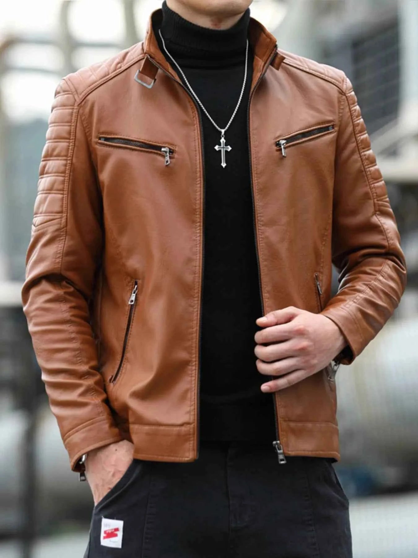 Men's Plus Size Zip Up Long Sleeve Jacket