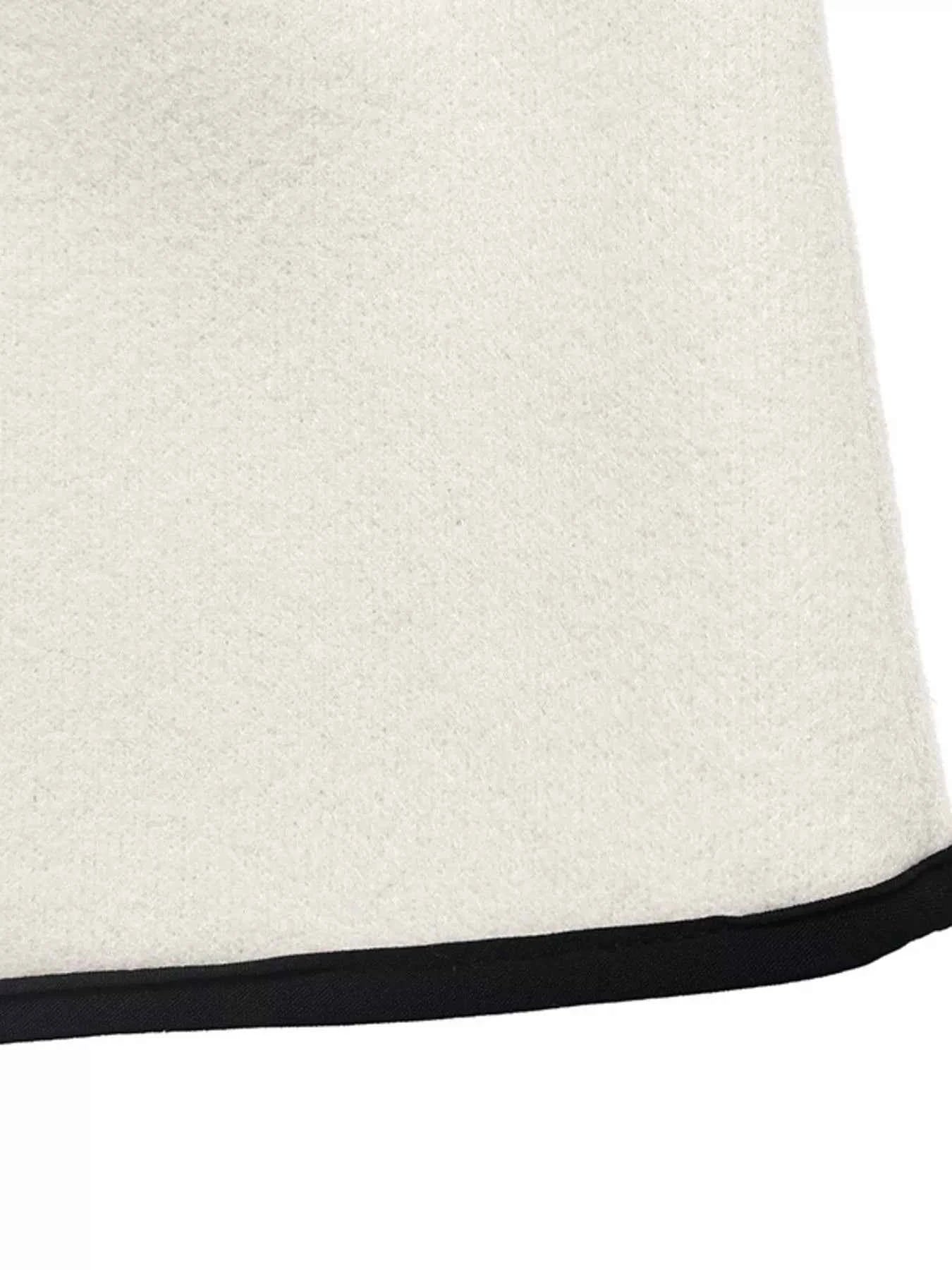 Contrast Trim Double-Breasted Jacket