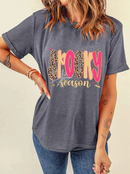 Full Size Spooky Season Halloween Graphic T-Shirt Plus Size