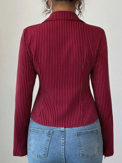 Striped Button-Up Fitted Shirt